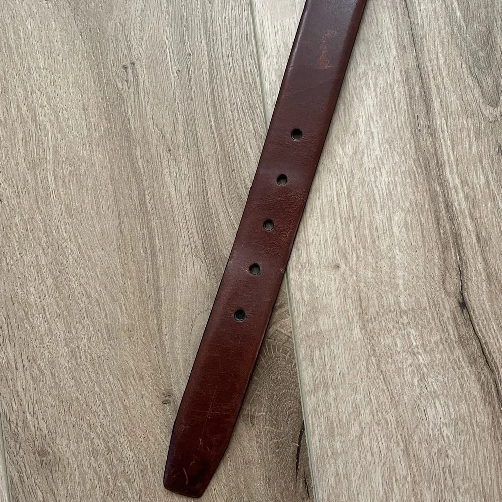 Vintage polo Ralph Lauren Italian leather belt 34” stiff overall good - Picture 4 of 4